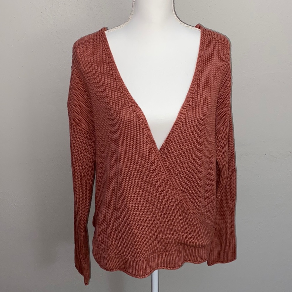 NWT Deep V, Open Back Sweater